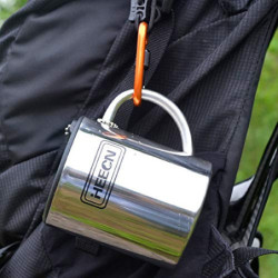 HEECN® Camping Becher Mit Deckel und Karabiner - Edelstahl Tasse - Thermo - Kaffeebecher - Doppelwandige Isolierbecher BPA-fr
