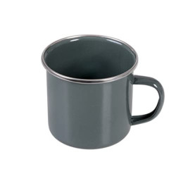 GRÄWE Camping Becher mit Henkel - 300 ml, Emaille, Grau