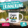 SpecialMe® Emaille-Tasse Camping Wohnmobil personalisiert mit Namen persönliche Geschenke für Camper weiß-schwarz Emailletass