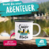 SpecialMe® Emaille-Tasse Camping Wohnmobil personalisiert mit Namen persönliche Geschenke für Camper weiß-schwarz Emailletass