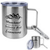 Dadabig Wandern Edelstahl Tasse Karabiner CampingTasse Edelstahl Outdoor-Becher Metall-Becher 350ml Personalisierte Edelstahl
