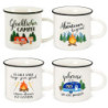 Rhdekoein 4 Stück Camping Tasse Becher zum Campen Camping Ausrüstung Geschenke für Camper Familie Womo-Bewohner Freunde Deko 