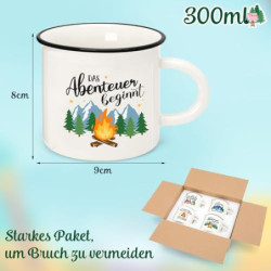Rhdekoein 4 Stück Camping Tasse Becher zum Campen Camping Ausrüstung Geschenke für Camper Familie Womo-Bewohner Freunde Deko 