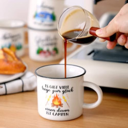 Rhdekoein 4 Stück Camping Tasse Becher zum Campen Camping Ausrüstung Geschenke für Camper Familie Womo-Bewohner Freunde Deko 