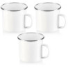com-four® 3x Emaille-Becher - Trinkbecher aus emaliertem Edelstahl - Teepott - Kaffeetasse für Outdoor und Camping - 3-teilig