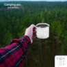 com-four® 3x Emaille-Becher - Trinkbecher aus emaliertem Edelstahl - Teepott - Kaffeetasse für Outdoor und Camping - 3-teilig