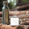 com-four® 3x Emaille-Becher - Trinkbecher aus emaliertem Edelstahl - Teepott - Kaffeetasse für Outdoor und Camping - 3-teilig