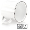 com-four® 3x Emaille-Becher - Trinkbecher aus emaliertem Edelstahl - Teepott - Kaffeetasse für Outdoor und Camping - 3-teilig