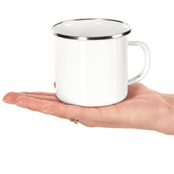 com-four® 3x Emaille-Becher - Trinkbecher aus emaliertem Edelstahl - Teepott - Kaffeetasse für Outdoor und Camping - 3-teilig