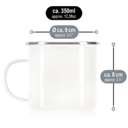 com-four® 3x Emaille-Becher - Trinkbecher aus emaliertem Edelstahl - Teepott - Kaffeetasse für Outdoor und Camping - 3-teilig