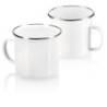 com-four® 3x Emaille-Becher - Trinkbecher aus emaliertem Edelstahl - Teepott - Kaffeetasse für Outdoor und Camping - 3-teilig