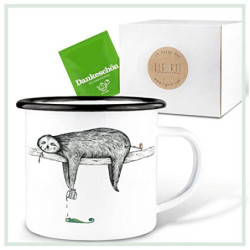 Ligarti® Emaille Tasse  leicht & robust  | Design Cup, Camping Becher handveredelt in Deutschland | Kaffeetasse, Emaillebeche