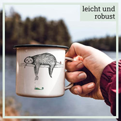 Ligarti® Emaille Tasse  leicht & robust  | Design Cup, Camping Becher handveredelt in Deutschland | Kaffeetasse, Emaillebeche
