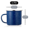 Royouzi 3 Emaille-Becher, Trinkbecher aus Emaliertem Edelstahl, Teepott, Kaffeetasse, 3 Teiliges Becherset, Spülmaschinengeei