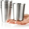 Robin Goods® 6X Edelstahl-Trinkbecher - Hochwertiger Becher aus Edelstahl - Campingbecher 250 ml - Reisebecher bruchsicher un