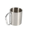 KSTE Tasse aus Stahl, Campingbecher, tragbar, aus Edelstahl mit Karabiner-Griff, Camping-Tasse für Camping, Wandern, Outdoor-