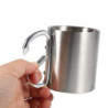 KSTE Tasse aus Stahl, Campingbecher, tragbar, aus Edelstahl mit Karabiner-Griff, Camping-Tasse für Camping, Wandern, Outdoor-