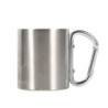 KSTE Tasse aus Stahl, Campingbecher, tragbar, aus Edelstahl mit Karabiner-Griff, Camping-Tasse für Camping, Wandern, Outdoor-