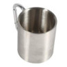 KSTE Tasse aus Stahl, Campingbecher, tragbar, aus Edelstahl mit Karabiner-Griff, Camping-Tasse für Camping, Wandern, Outdoor-