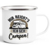 MoonWorks® Emaille-Tasse Camping Mir reichts ich geh campen Spruch lustig Geschenk für Wohnmobilfahrer emaille-weiss-silber s