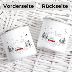 Little Mathilda Emaille Tasse Camping personalisierte Campingtasse mit Namen Kaffeetasse Zubehör Wohnmobil Wohnwagen Van Gesc