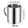 Tebery 4 Stück 300ml Edelstahl Kaffeebecher, Kaffeetasse, Doppelwandige Isolierbecher, Thermobecher Set, Silberfarben