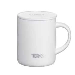 THERMOS LONGLIFE CUP 0,35l, snow white, Edelstahlbecher mit auflegbarem Deckel oder Untersetzer, Kaffeebecher Edelstahl, Camp