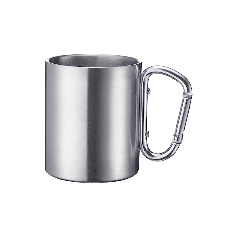 Westmark Edelstahltasse mit Karabinerhaken – praktische Camping-Tasse Outdoor, ideal für heiße und kalte Getränke, Becher mit Westmark Edelstahltasse mit Karabinerhaken – praktische Camping-Tasse Outdoor, ideal für heiße und kalte Getränke, Becher mit