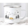 Little Mathilda Emaille Tasse bunter Camper Van Camping personalisierte Campingtasse mit Namen Kaffeetasse Zubehör Wohnwagen 