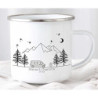 Little Mathilda Emaille Tasse bunter Camper Van Camping personalisierte Campingtasse mit Namen Kaffeetasse Zubehör Wohnwagen 