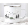 Little Mathilda Emaille Tasse bunter Camper Van Camping personalisierte Campingtasse mit Namen Kaffeetasse Zubehör Wohnwagen 