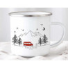 Little Mathilda Emaille Tasse bunter Camper Van Camping personalisierte Campingtasse mit Namen Kaffeetasse Zubehör Wohnwagen 