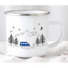 Little Mathilda Emaille Tasse bunter Camper Van Camping personalisierte Campingtasse mit Namen Kaffeetasse Zubehör Wohnwagen 