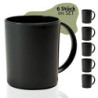 Hausfelder Kaffeebecher Kunststoff 6er Set, Camping Kaffeebecher 6 x 360 ml, Camping Tassen Set 6er  SpaceBlack 