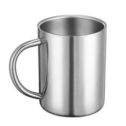Doppelwandige Edelstahl-Tasse,Edelstahl Camping Tasse,Edelstahl Camping Becher, Metall-Becher,13.5oz / 400ml
