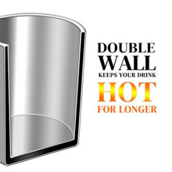 Doppelwandige Edelstahl-Tasse,Edelstahl Camping Tasse,Edelstahl Camping Becher, Metall-Becher,13.5oz / 400ml