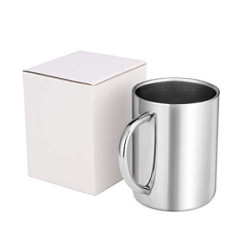 Doppelwandige Edelstahl-Tasse,Edelstahl Camping Tasse,Edelstahl Camping Becher, Metall-Becher,13.5oz / 400ml