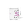 Tassendruck Emaille Tasse Camping lustig - Geschenk zum Camping/Tasse für coole Camper/Geschenk-Idee Campingfreunde - Camping