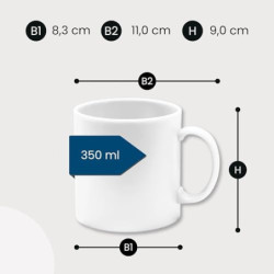 Kaffeebecher Kunststoff  6er Tassen Set, Groß, Bunt, 350ml  - Becher aus Plastik mit Henkel für Camping - Trinkbecher Kinder 