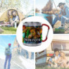 Tassendruck Karabiner Edelstahltasse - mit Foto und Name selbst gestalten - Geschenk für Camper, Campingtasse, Outdoortasse, 
