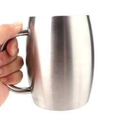 Lawei 2 Stück Edelstahl Kaffeebecher 400ml Campingtasse Isolierbecher Edelstahlbecher Thermobecher Kaffeetasse mit Deckel für