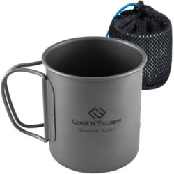 COOKNESCAPE Titan 375ml Camping Becher Open Fire Pot mit faltbaren Griffen für Rucksacktouren im Freien…