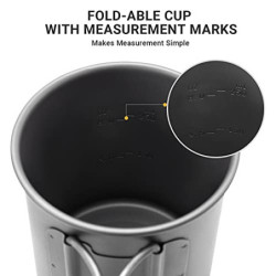 COOKNESCAPE Titan 375ml Camping Becher Open Fire Pot mit faltbaren Griffen für Rucksacktouren im Freien…