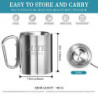 Gute Camping Becher,2 Stück Edelstahl Camping Cup Outdoor Becher mit Karabinerhaken, Bruchsicherer Campingbecher for die Reis