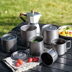 Turbovera Camping Tasse Titan Becher Camping Tassen Titan Outdoor Tee Kaffee Campinggeschirr 220ml/420ml  420ml 