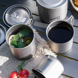 Turbovera Camping Tasse Titan Becher Camping Tassen Titan Outdoor Tee Kaffee Campinggeschirr 220ml/420ml  420ml 