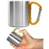 Outdoor Saxx® - Robuste Camping-Tasse mit Karabiner-Griff, Edelstahl, 250 ml  silber/orange 