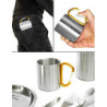 Outdoor Saxx® - Robuste Camping-Tasse mit Karabiner-Griff, Edelstahl, 250 ml  silber/orange 