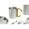 Outdoor Saxx® - Robuste Camping-Tasse mit Karabiner-Griff, Edelstahl, 250 ml  silber/orange 