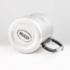 MUGSY I Edelstahltasse The Adventure Begins, Karabinerhaken Henkel, Bruchfest, Camping Tasse, Silber, 280 ml